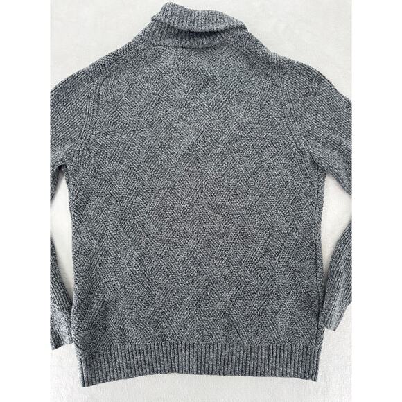 Banana Republic Mens Black White Cotton Cardigan Sweater Grandpacore Shawl XL - Picture 6 of 8